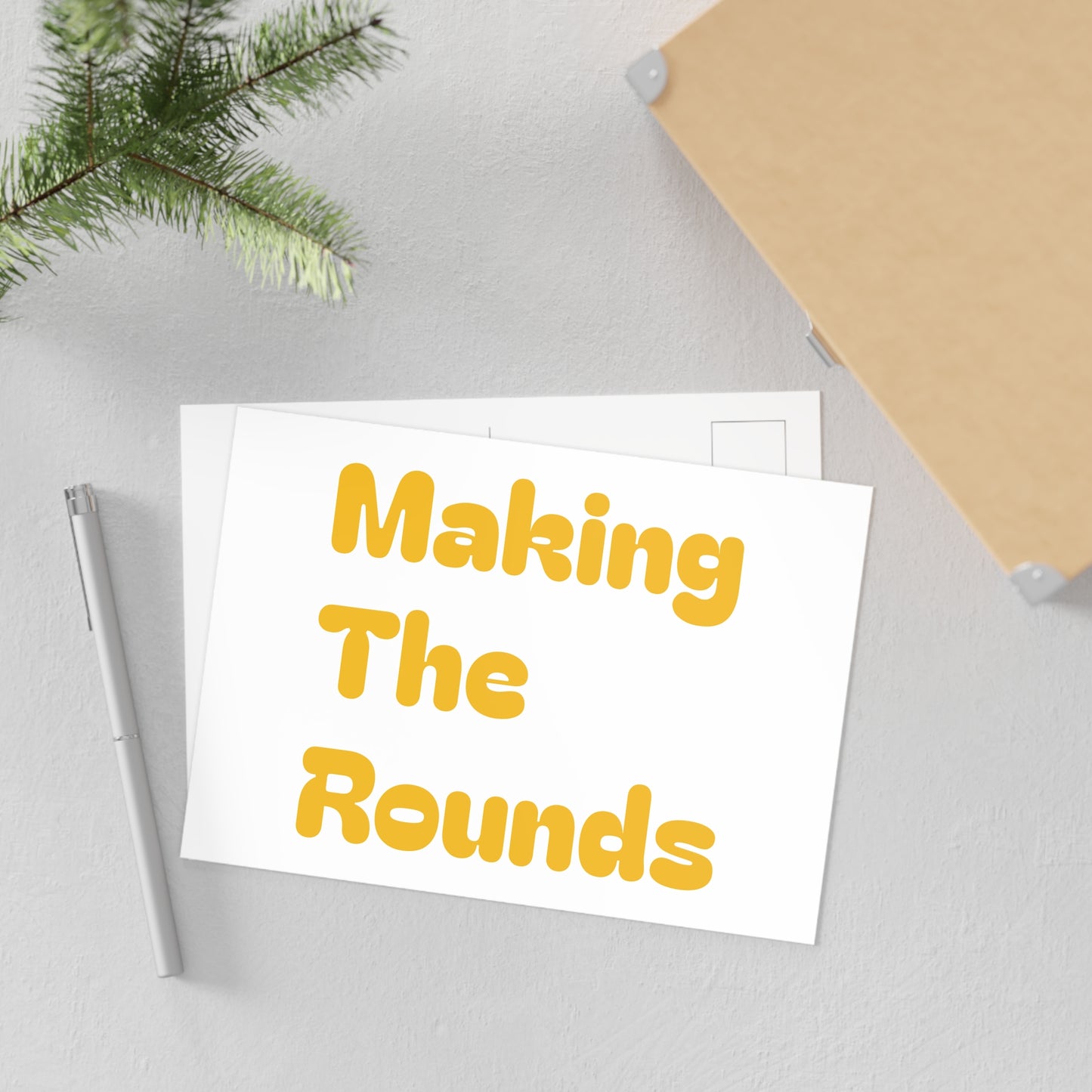 Making The Rounds Yellow Fine Art Postcards