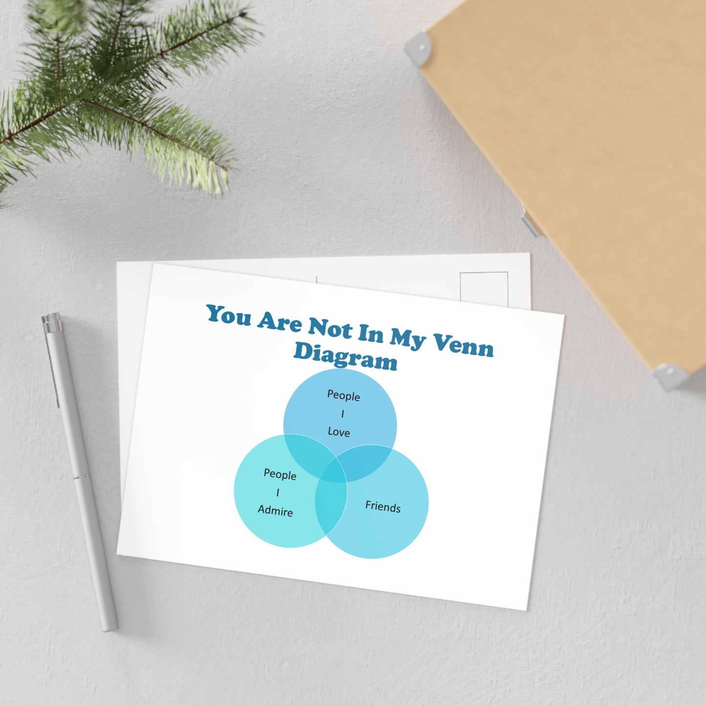 You Are Not In My Venn Diagram Blue Fine Art Postcards