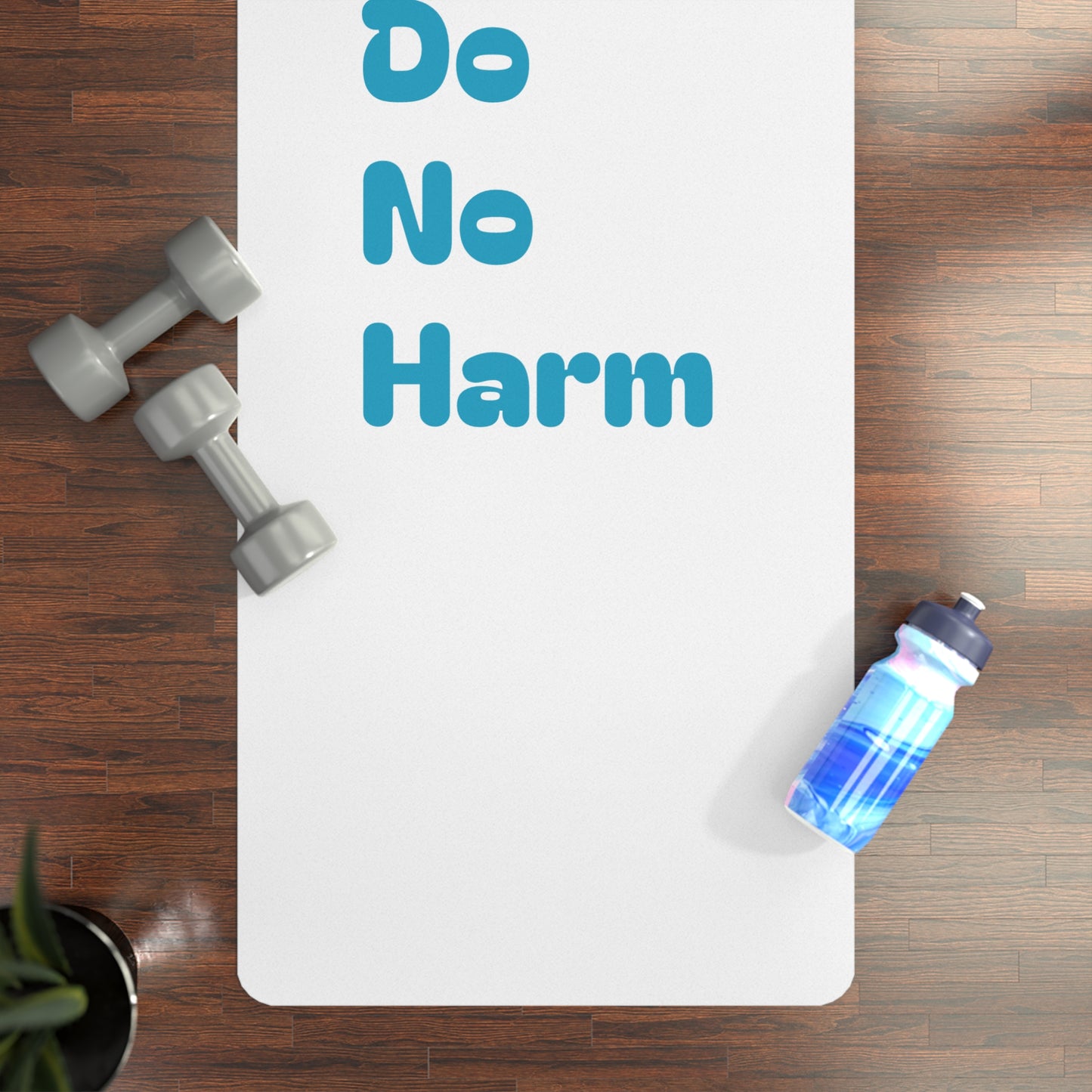 First Do No Harm Blue Rubber Yoga Mat