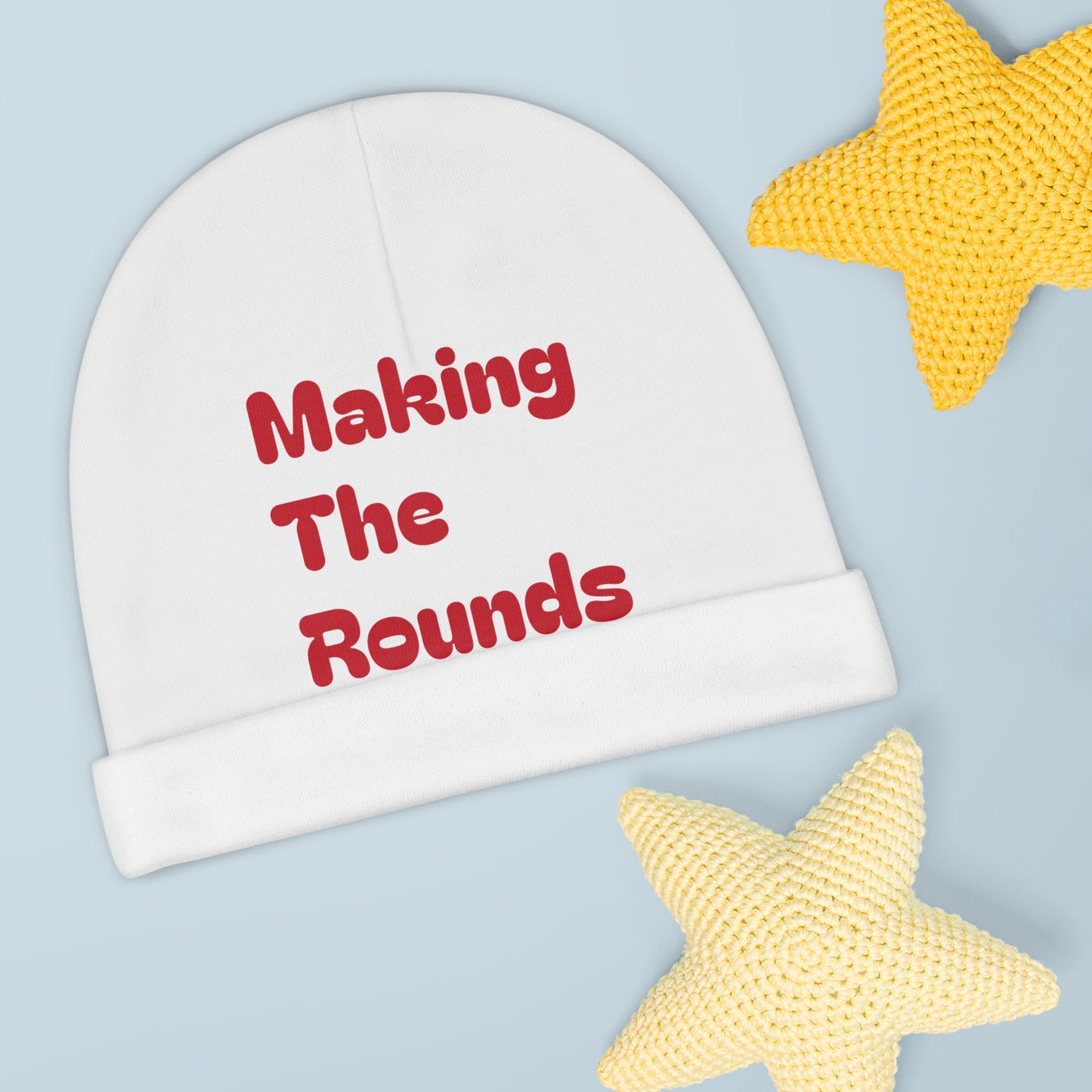 Making The Rounds Red Baby Beanie (AOP)