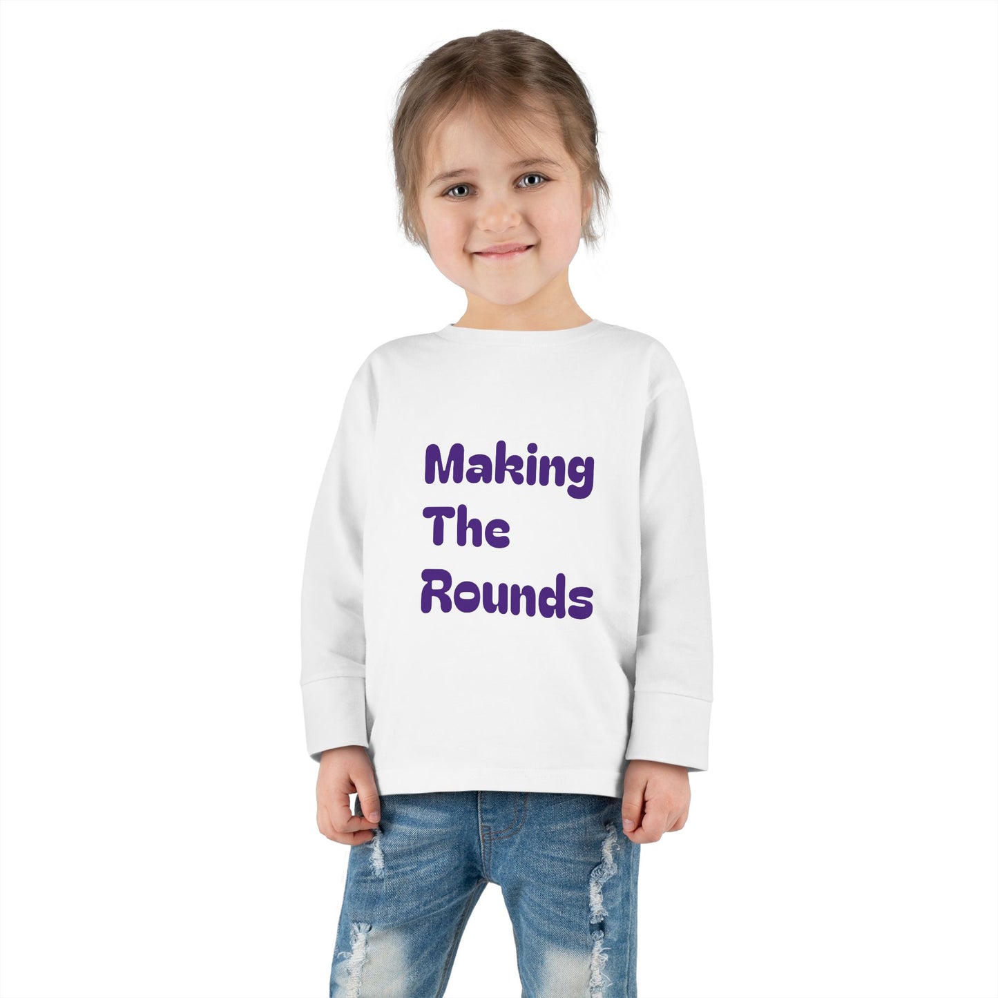 Making The Rounds Purple Toddler Long Sleeve Tee