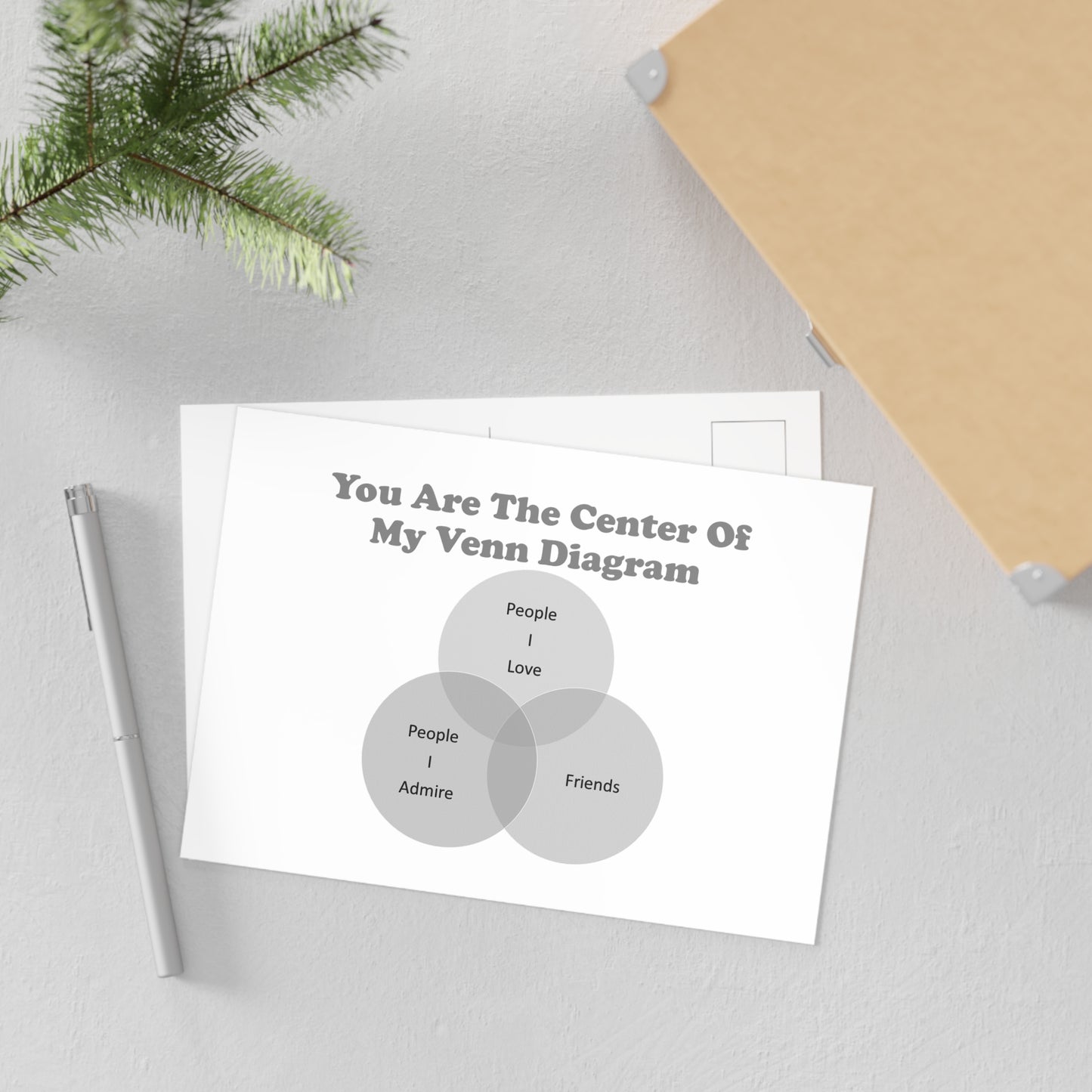 You Are The Center Of My Venn Diagram black / greay Fine Art Postcards
