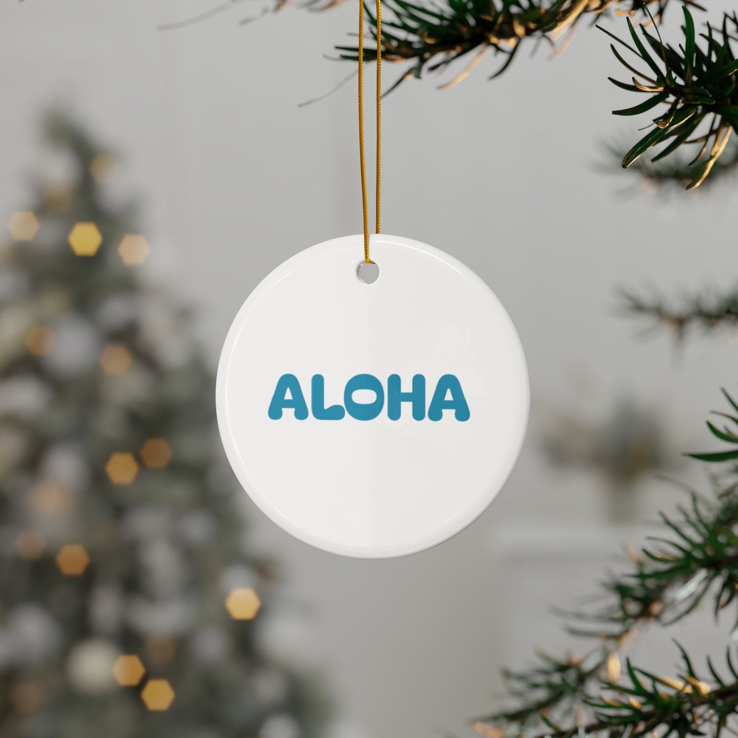 Aloha Blue Decorative Ceramic Ornaments, Double-Sided (1pc, 3pcs, 5pcs, 10pcs)