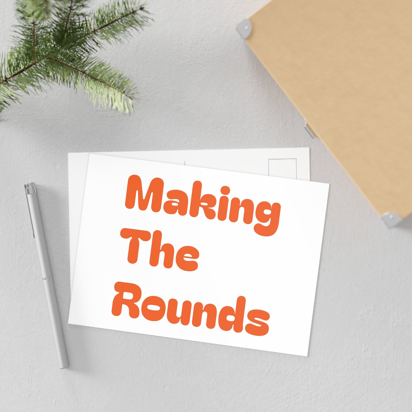 Making The Rounds Orange Fine Art Postcards