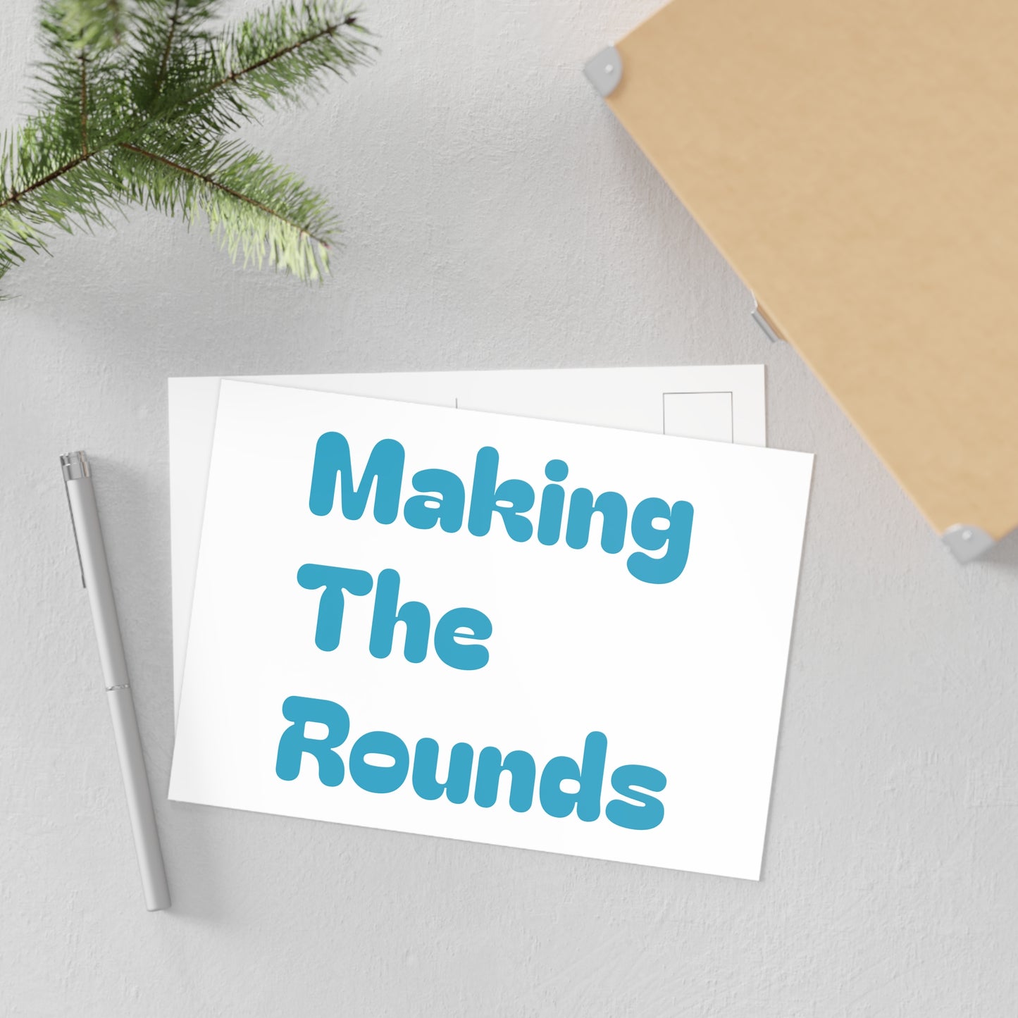 Making The Rounds Blue Fine Art Postcards
