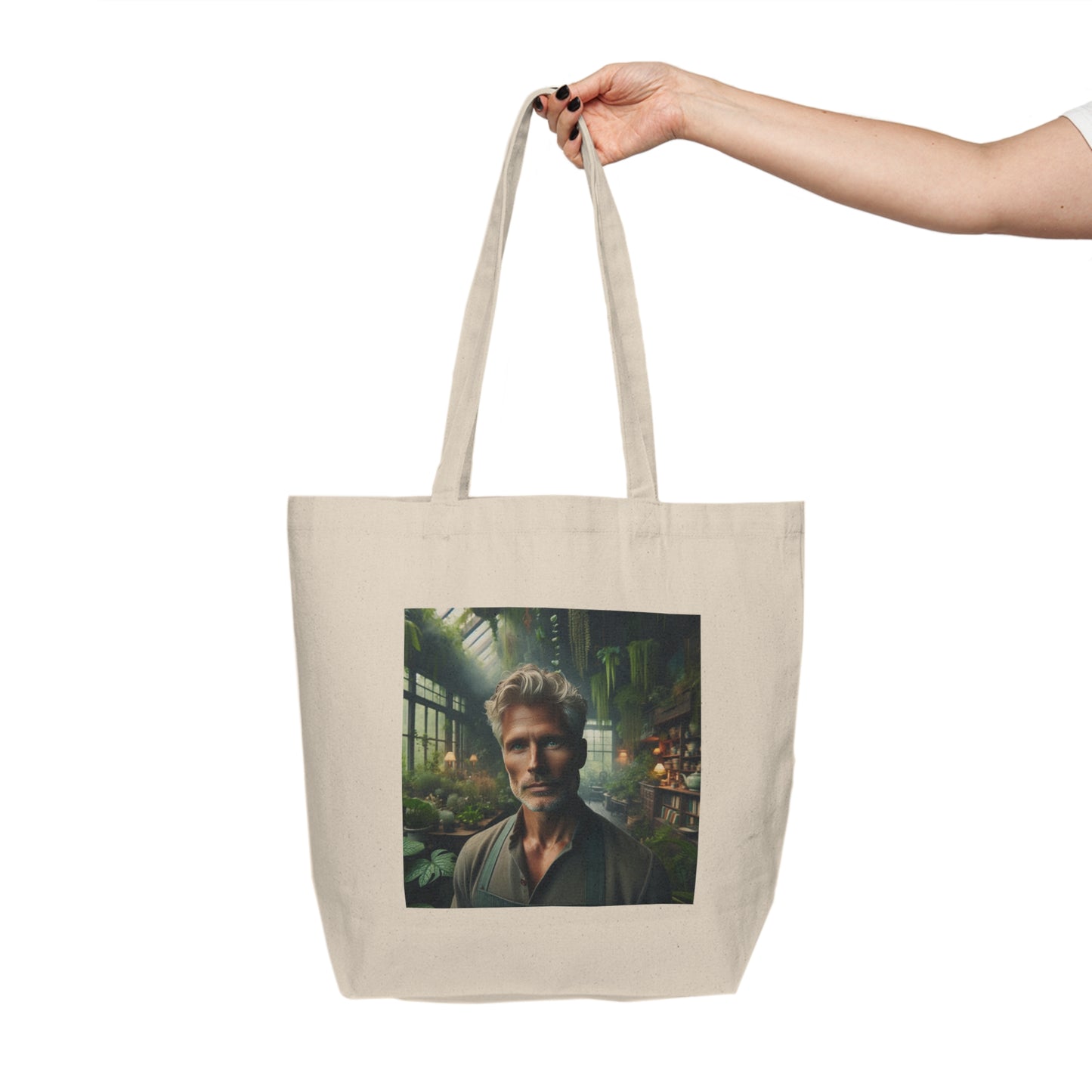 Genuine Adventure Canvas Tote — Botanical Greenhouse Book-Style Tote bag