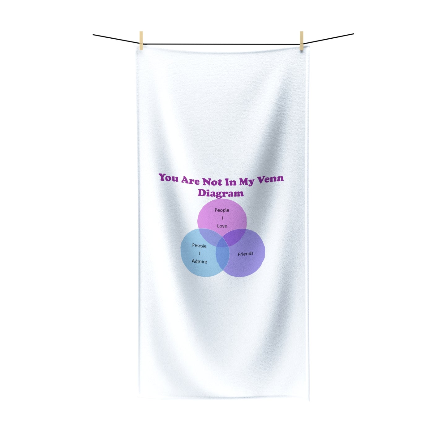 You Are Not In My Venn Diagram Blue / Purple Polycotton Towel