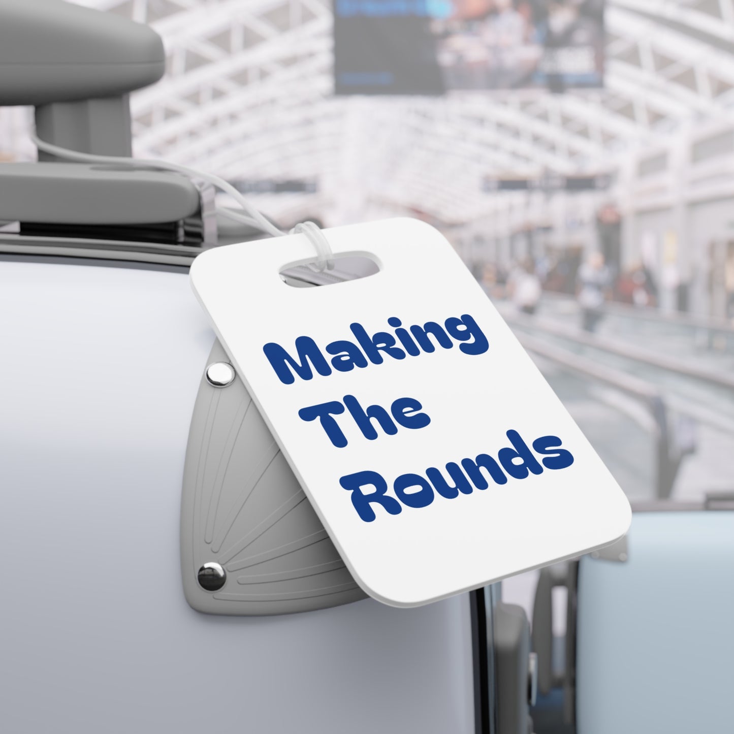 Making The Rounds dark blue Luggage Tags