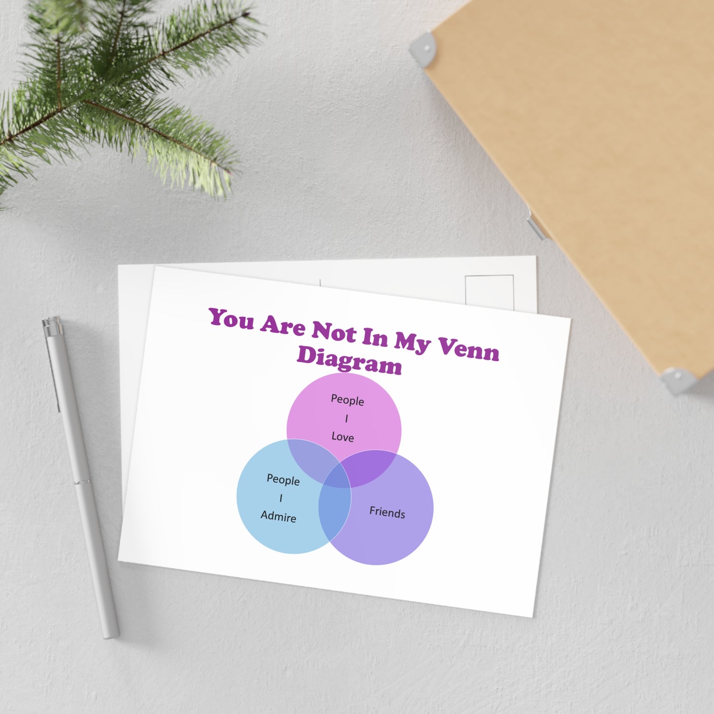 You Are Not In My Venn Diagram Blue / Purple Art Postcards