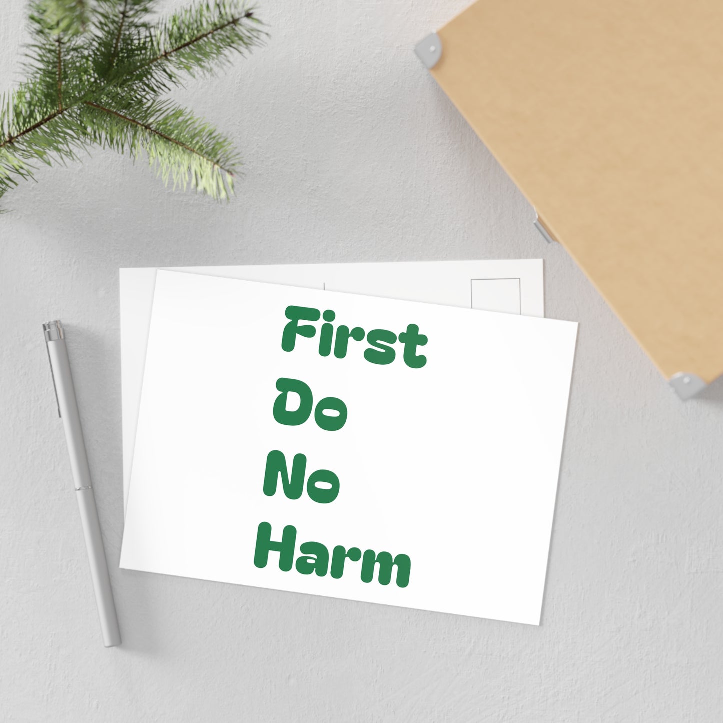 First Do No Harm Green Fine Art Postcards
