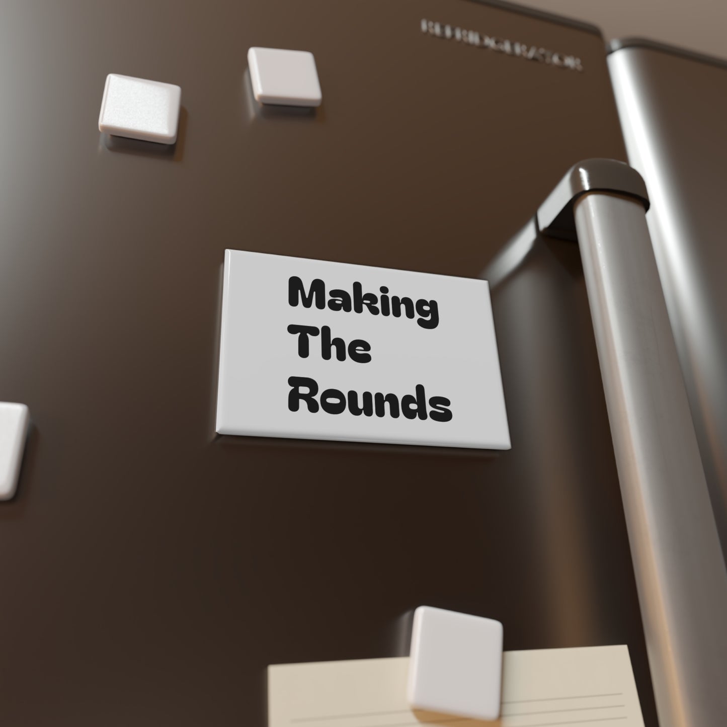 Making The Rounds black Button Magnet, Rectangle (1 & 10 pcs)