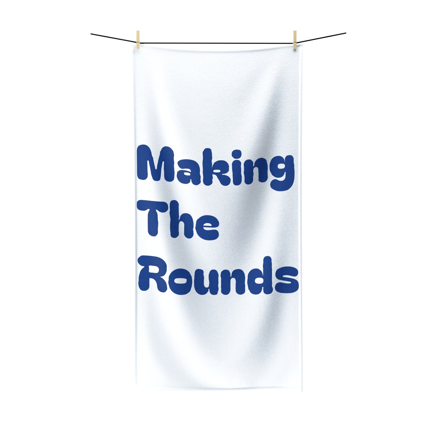 Making The Rounds Dark Blue Polycotton Towel