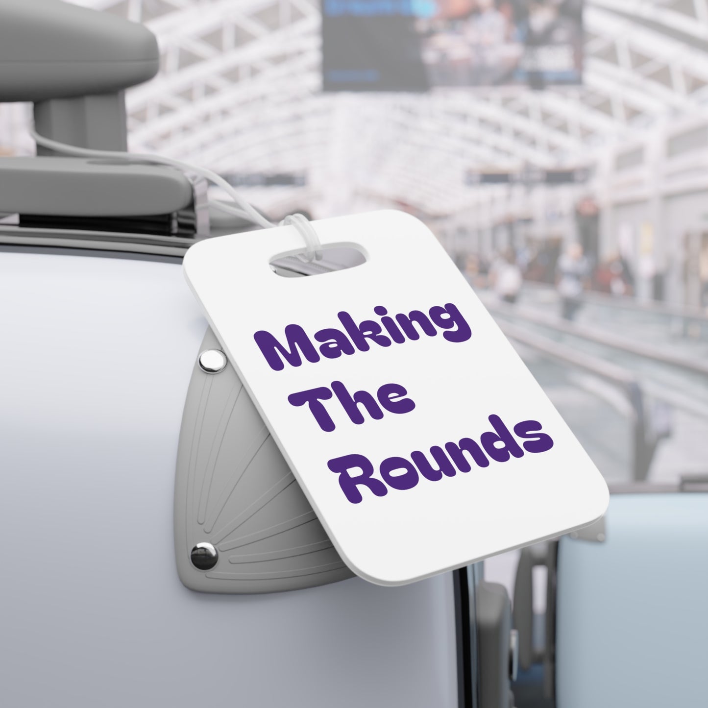 Making The Rounds Purple Luggage Tags