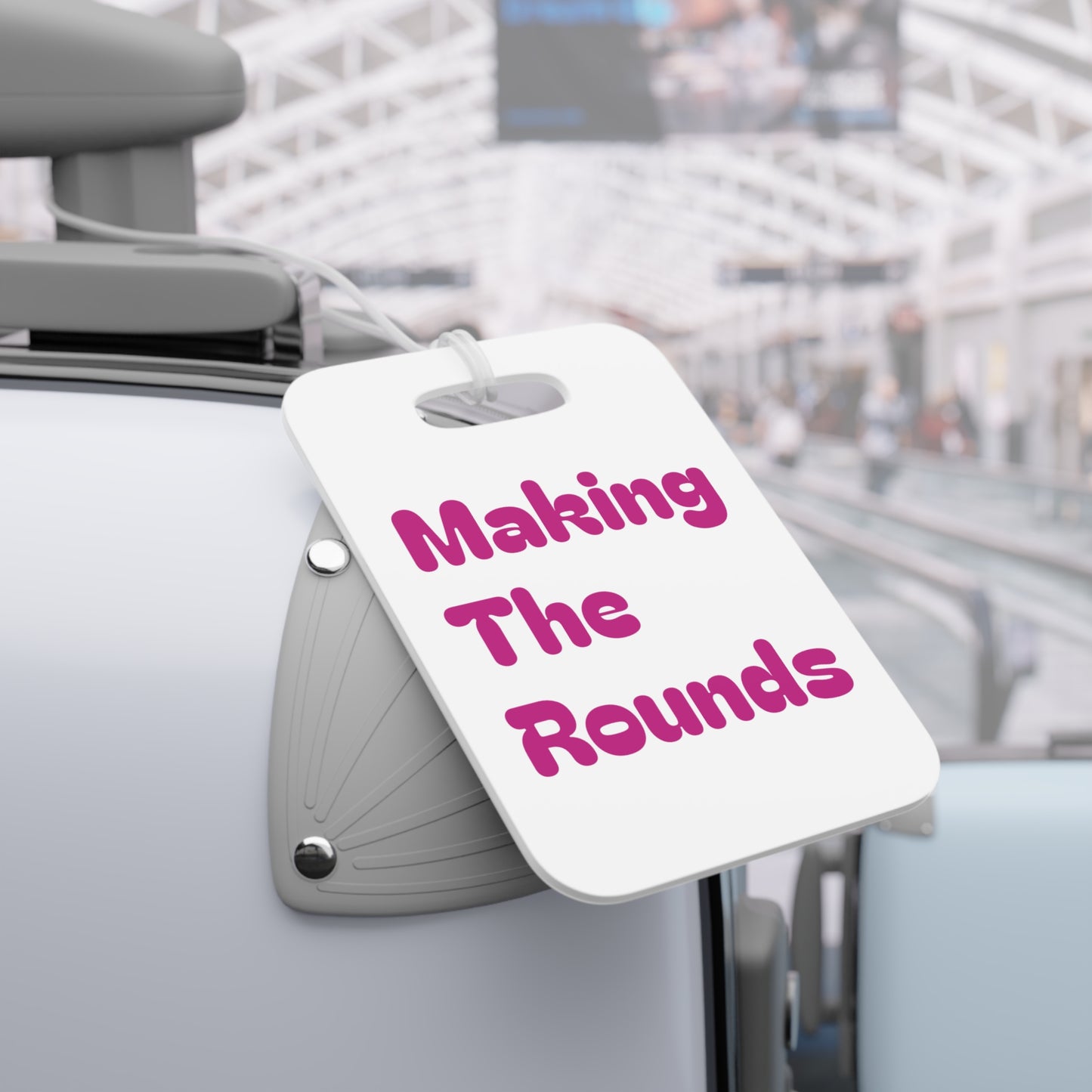 Making The Rounds Pink Luggage Tags