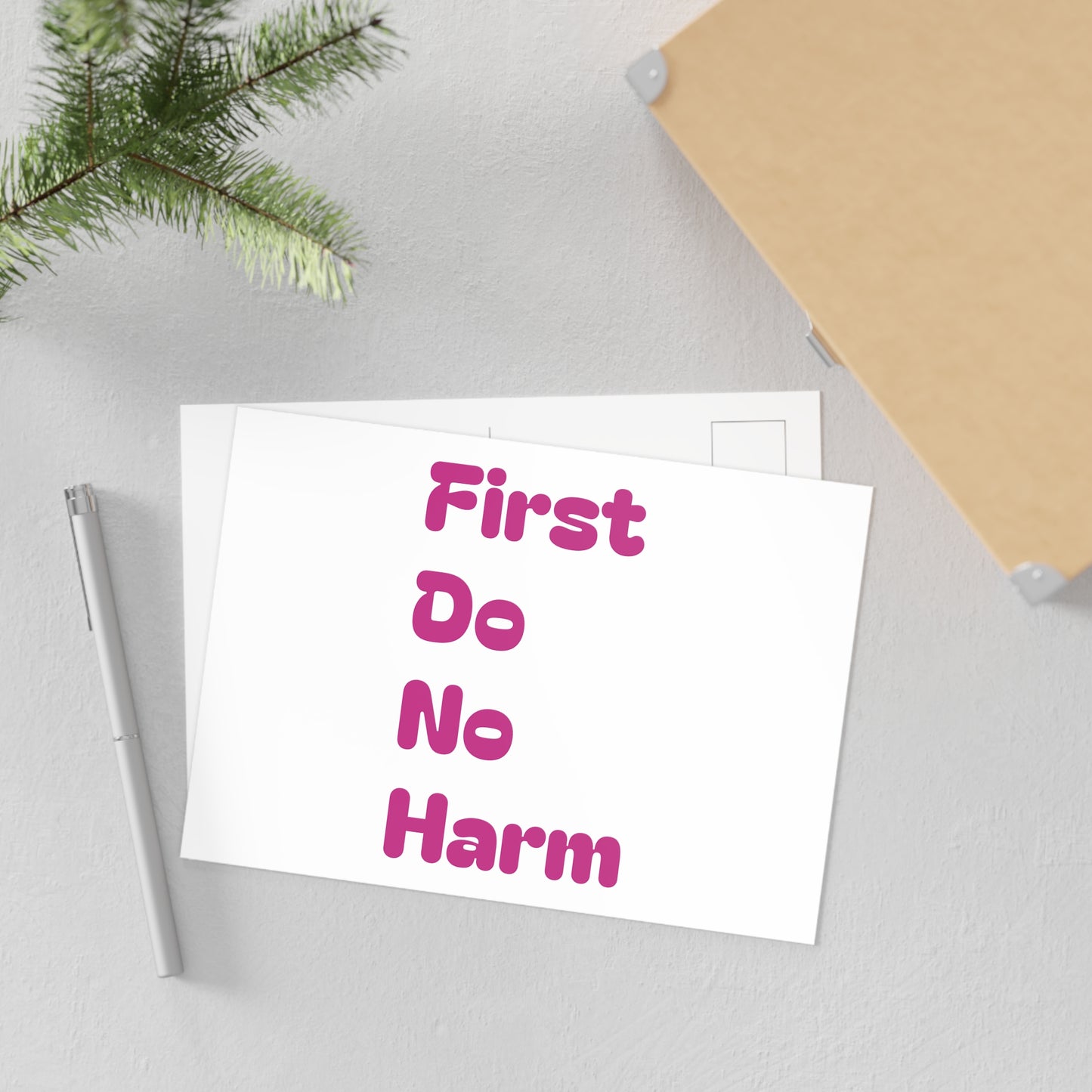 First Do No Harm Pink Fine Art Postcards