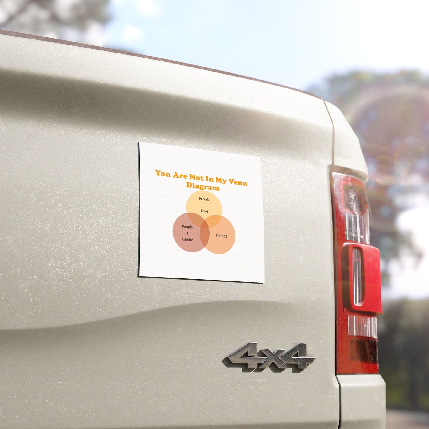 You Are Not In My Venn Diagram Orange Car Magnets