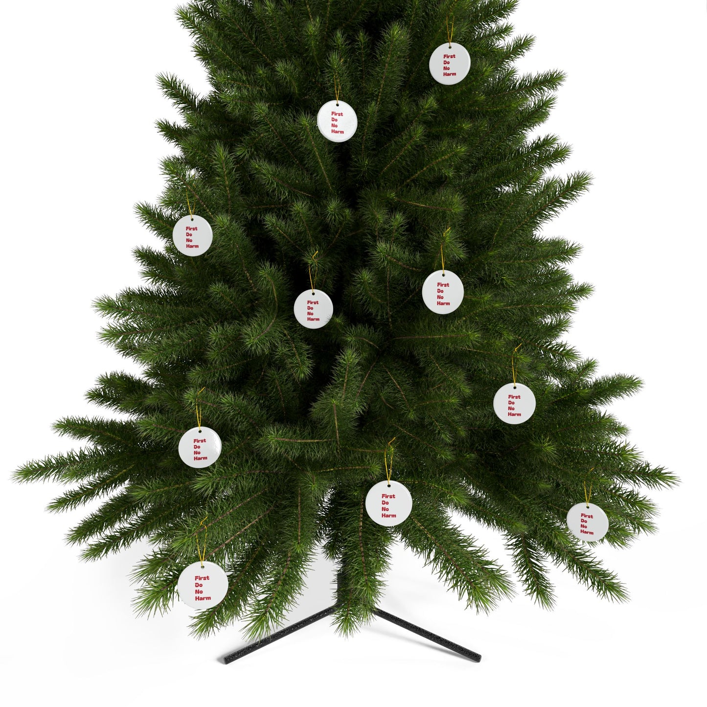 First Do No Harm Red Ceramic Ornaments, 2-Side Print, (1pc, 3pcs, 5pcs, 10pcs)