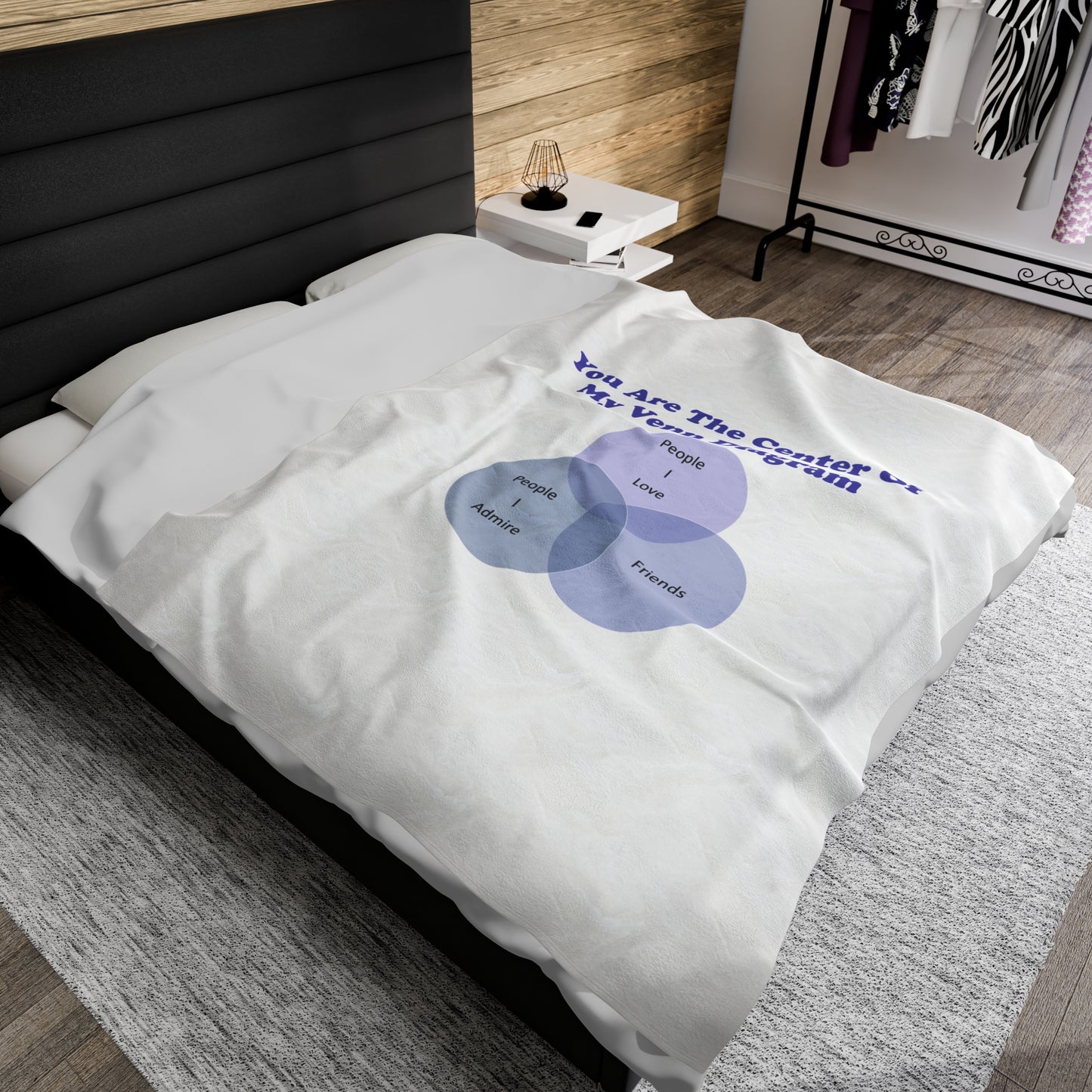 You Are The Center Of My Venn Diagram Purple Velveteen Plush Blanket