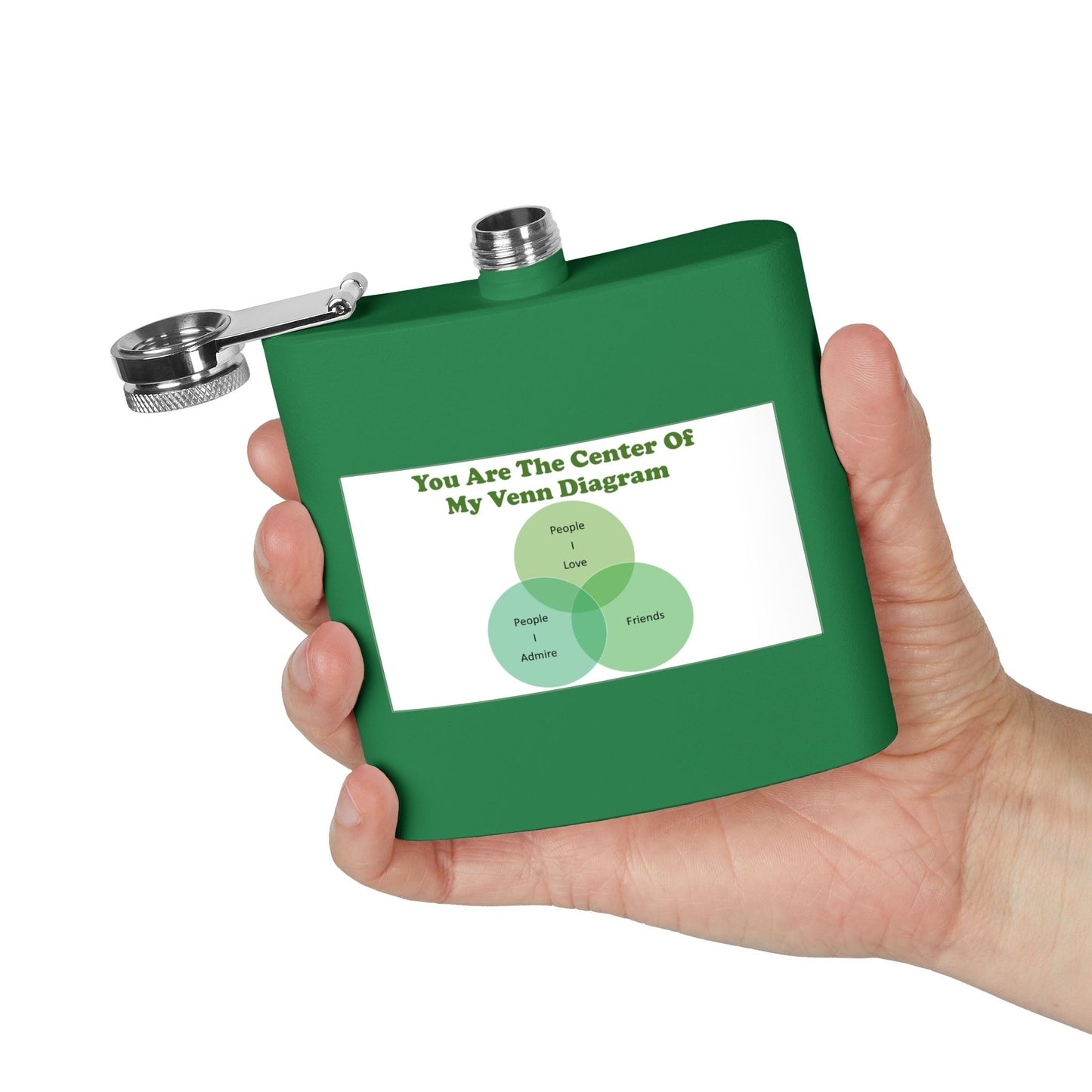 Venn Diagram Love 6oz Stainless Steel Flask