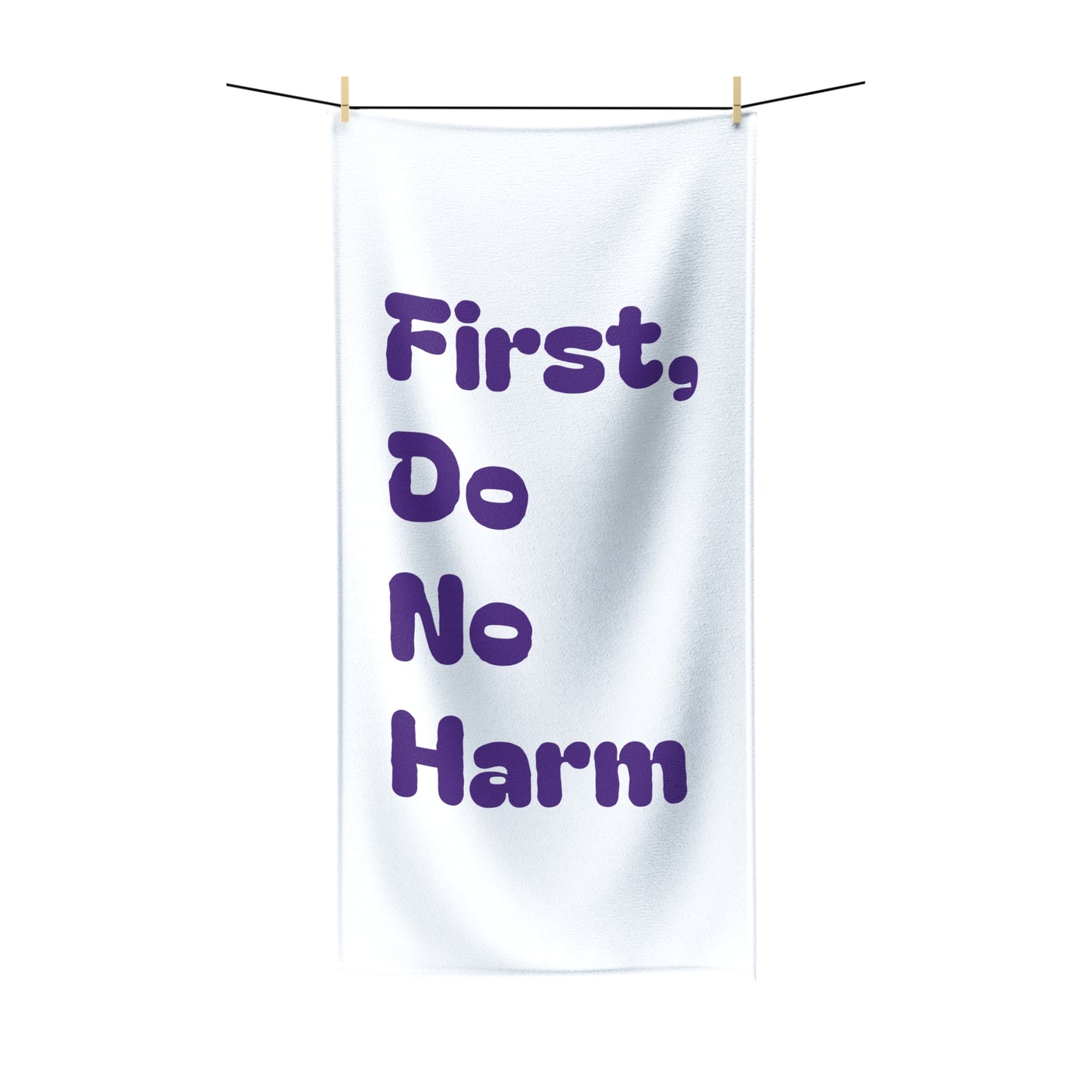 First Do No Harm Purple Polycotton Towel