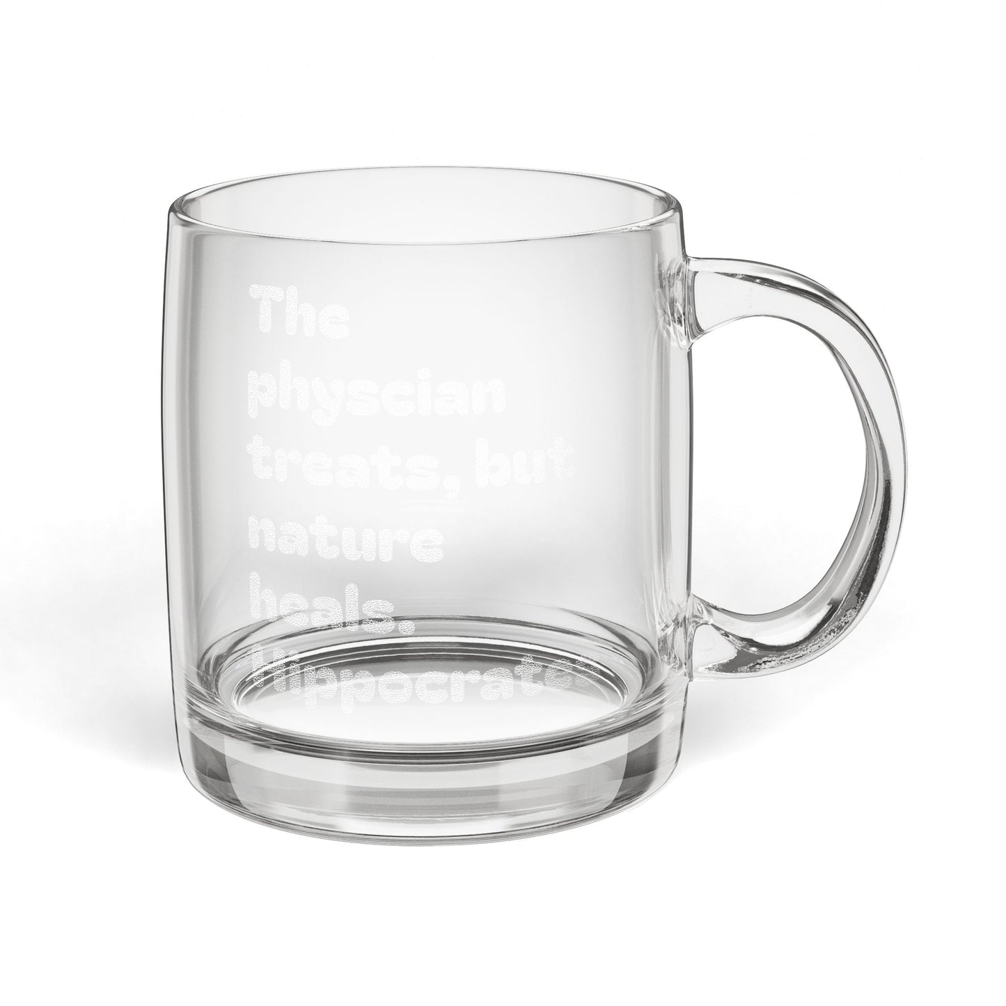 Engraved Glass Coffee Mug — 12.25 oz Personalized Clear Mug