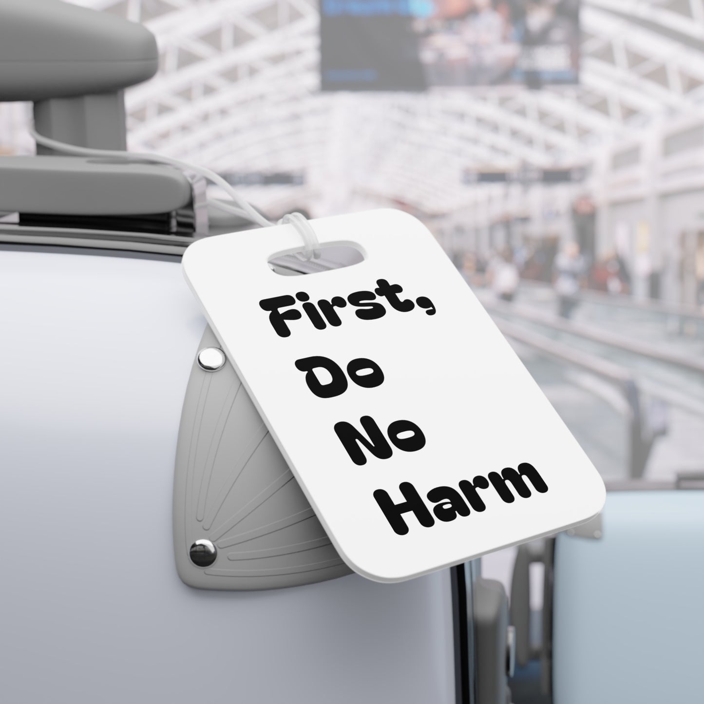 First Do No Harm black Luggage Tags