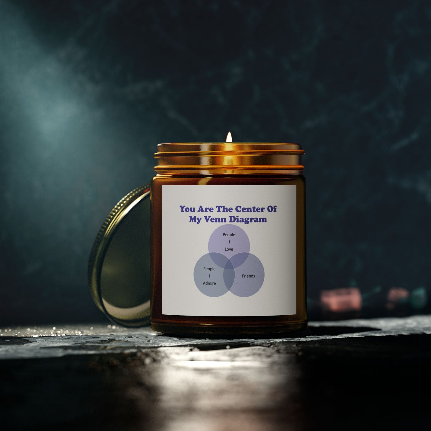 You Are The Center Of My Venn Diagram purple Scented Candles, Coconut Apricot Wax (4oz, 9oz)