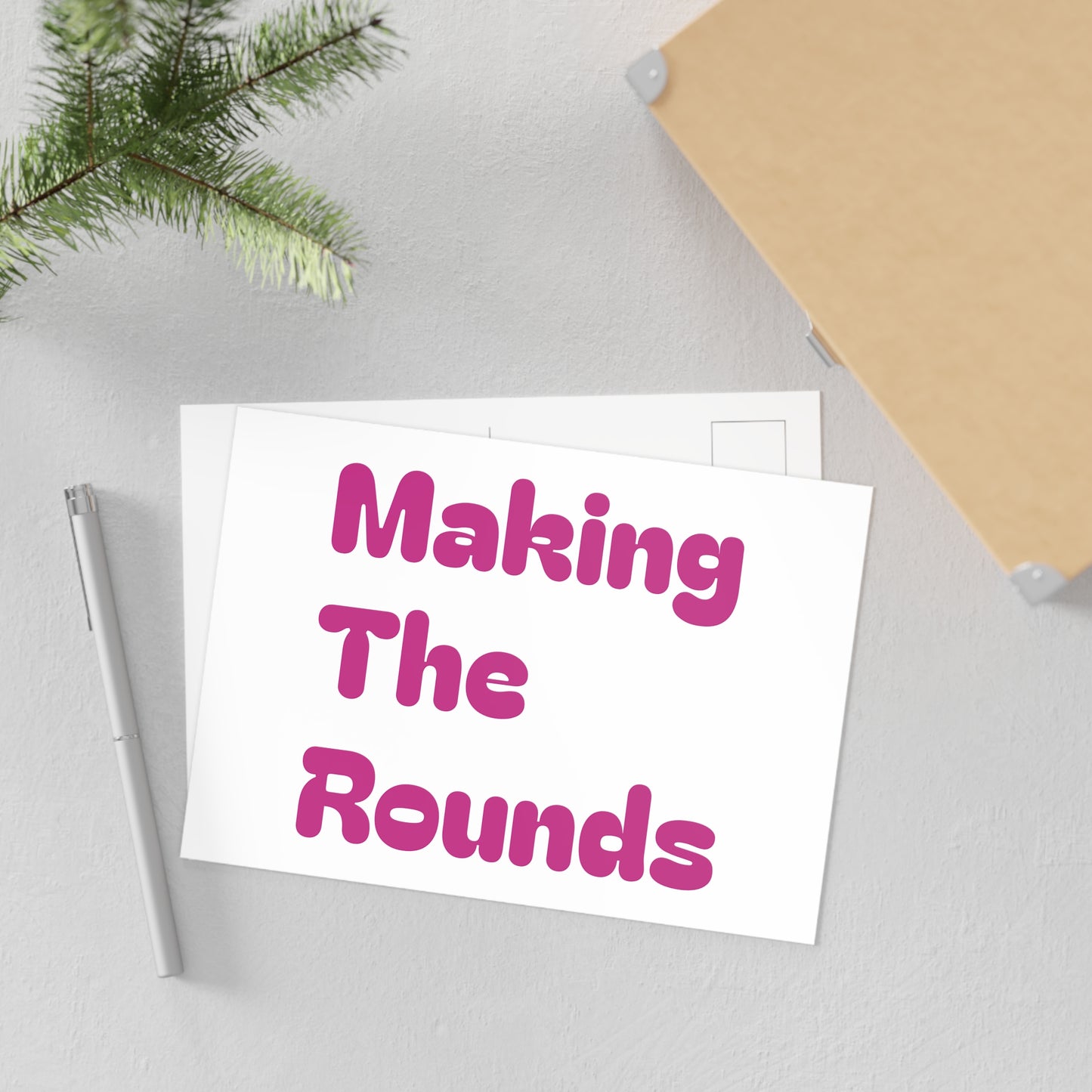 Making The Rounds Pink Fine Art Postcards