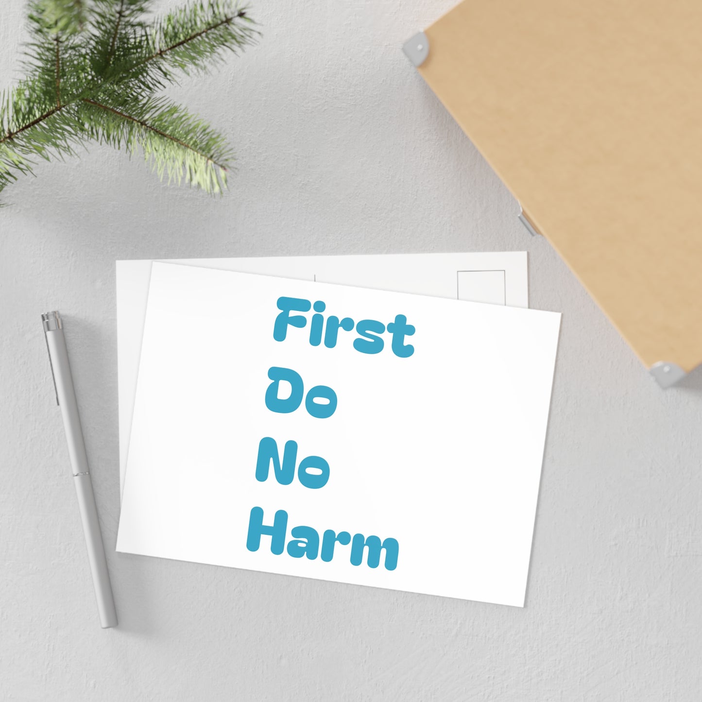First Do No Harm Blue Fine Art Postcards