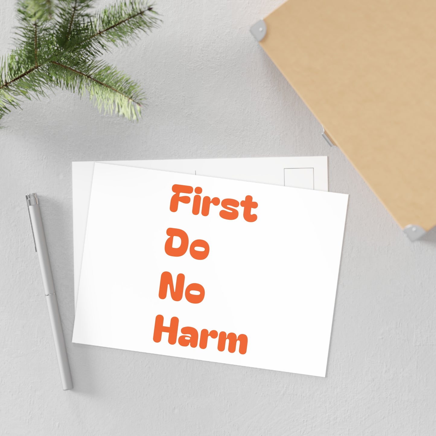 First Do No Harm Orange Fine Art Postcards