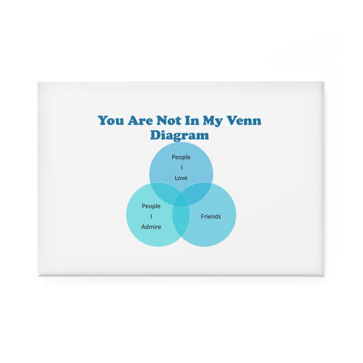 You Are Not In My Venn Diagram Blue Button Magnet, Rectangle (1 & 10 pcs)