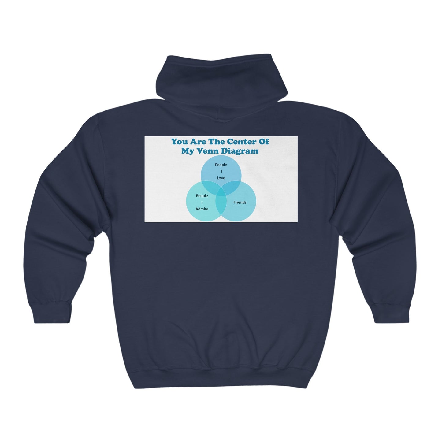 You Are The Center In My Venn Diagram Blue Unisex Heavy Blend™ Full Zip Hooded Sweatshirt
