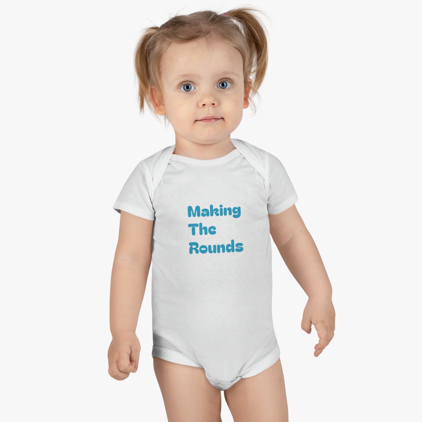 Making The Rounds Blue Baby Short Sleeve Onesie®