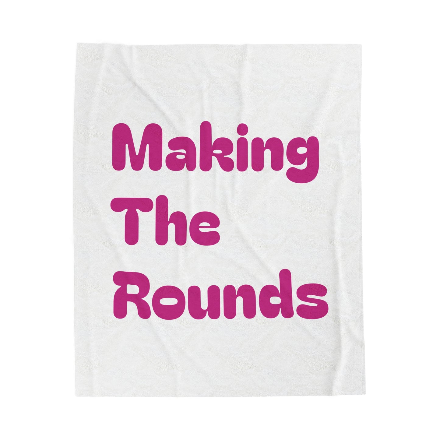 Making The Rounds Pink Velveteen Plush Blanket