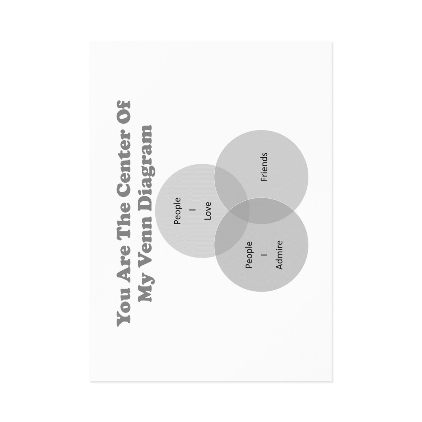 You Are The Center Of My Venn Diagram black / greay Fine Art Postcards