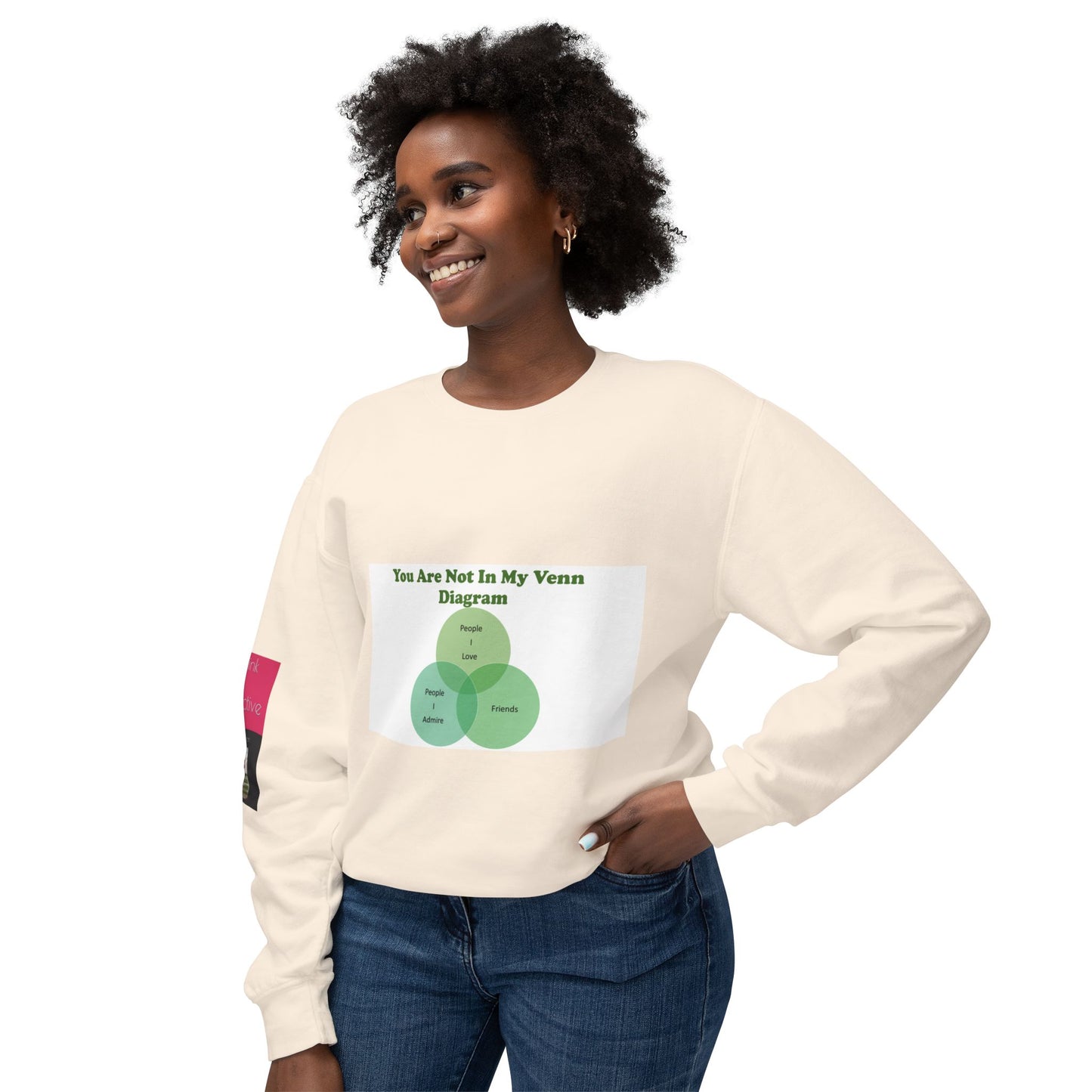 You Are Not In My Venn Diagram Green Unisex Lightweight Crewneck Sweatshirt