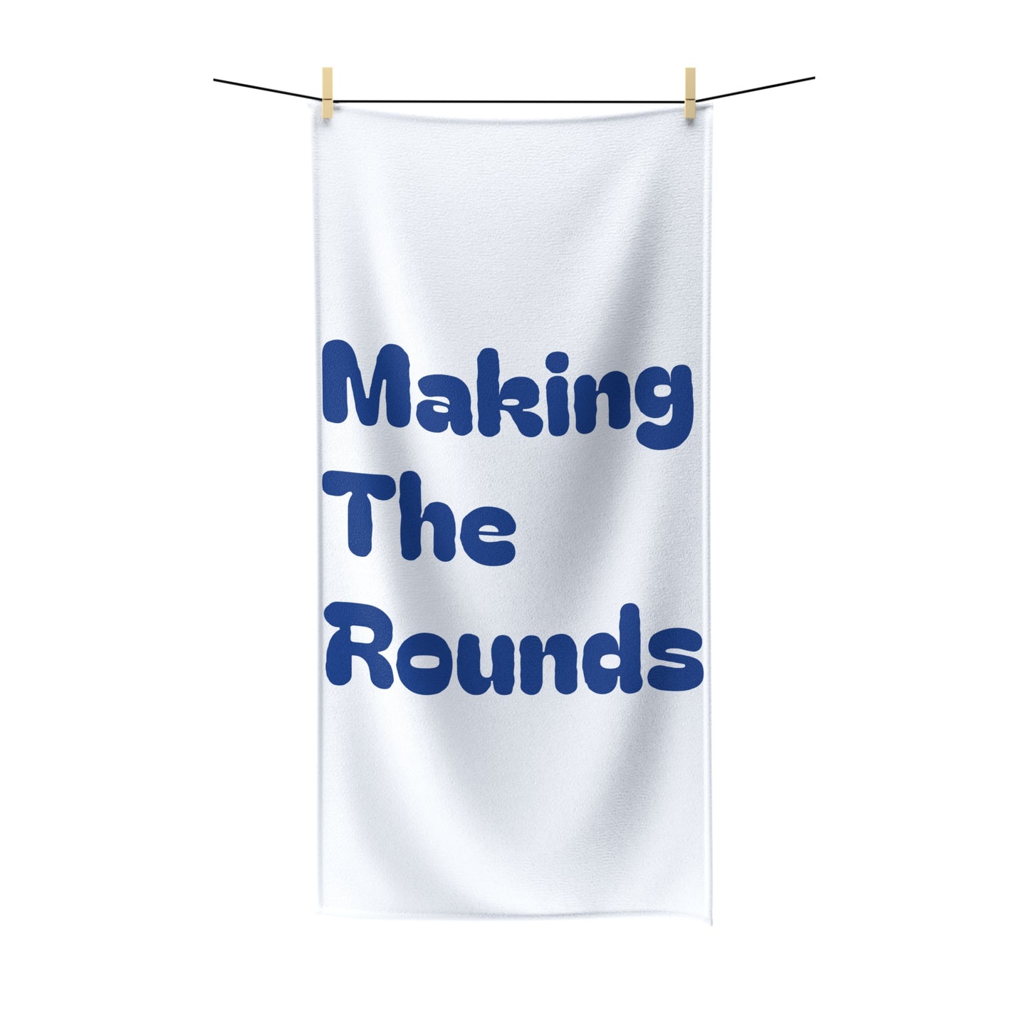 Making The Rounds Dark Blue Polycotton Towel