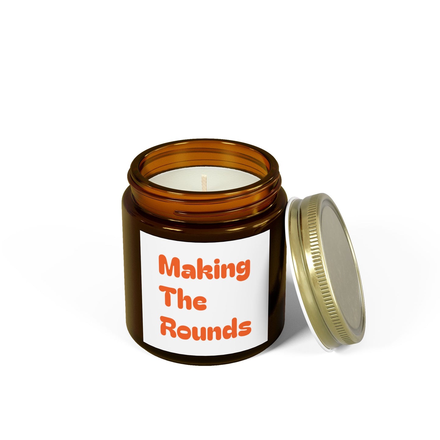 Making The Rounds Orange Scented Candles, Coconut Apricot Wax (4oz, 9oz)