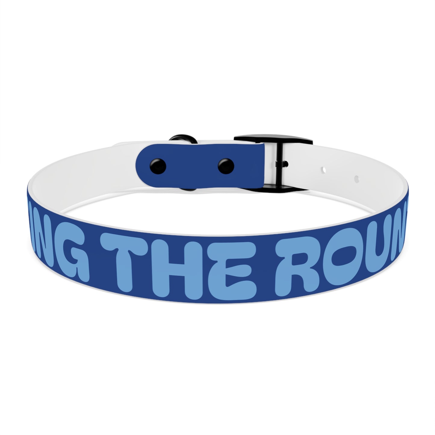 Making The Rounds Light Blue Dog Collar