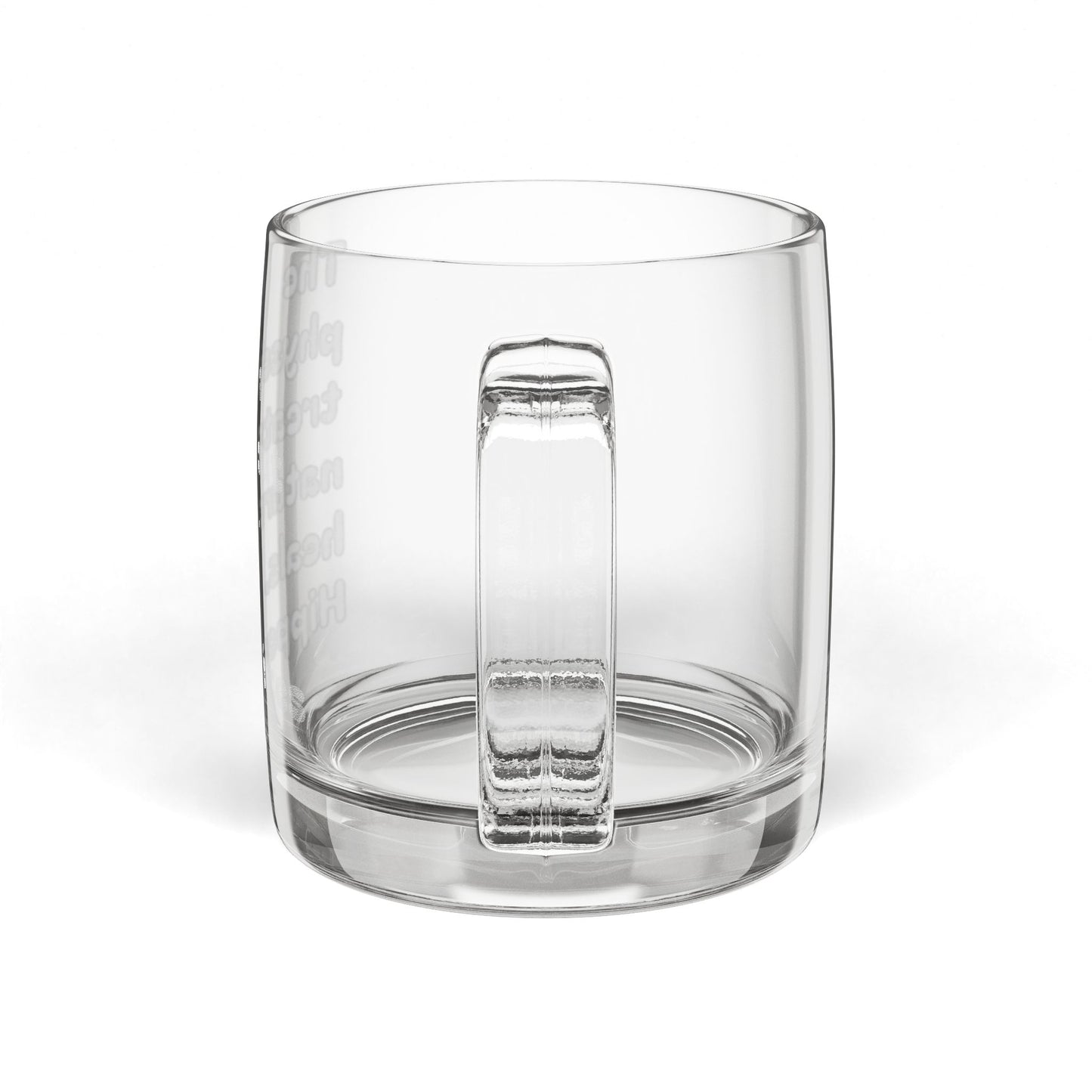 Engraved Glass Coffee Mug — 12.25 oz Personalized Clear Mug