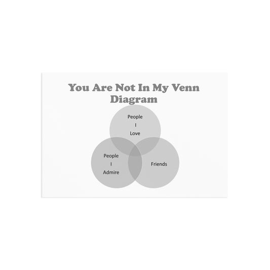 You Are Not In My Venn Diagram black / grey Art Postcards