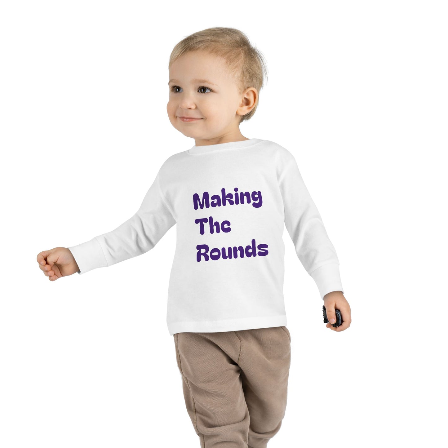 Making The Rounds Purple Toddler Long Sleeve Tee