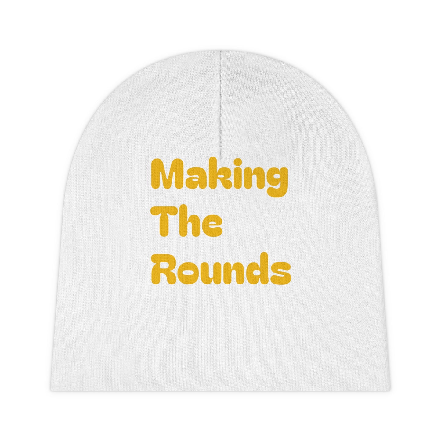 Making The Rounds Yellow Baby Beanie (AOP)