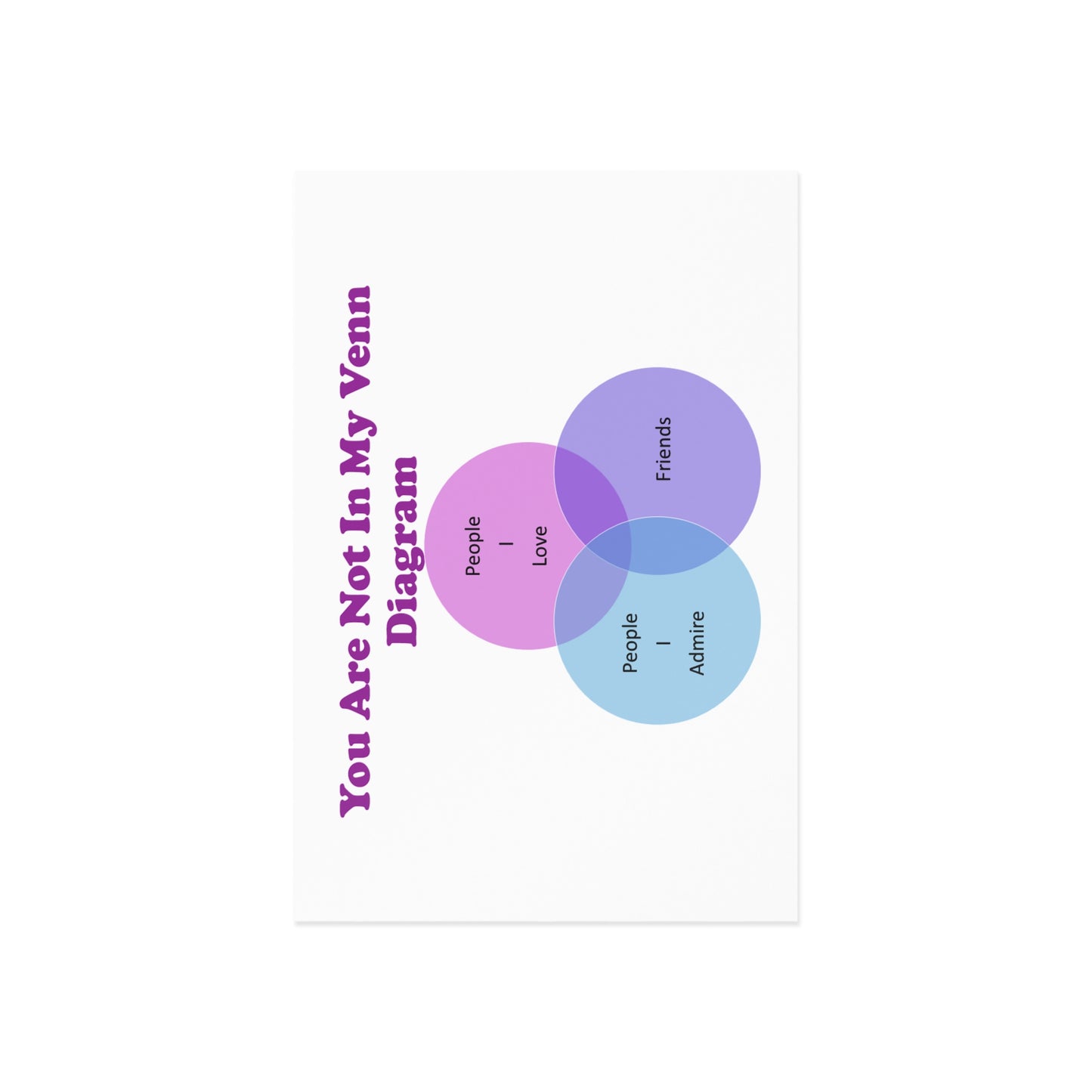 You Are Not In My Venn Diagram Blue / Purple Art Postcards