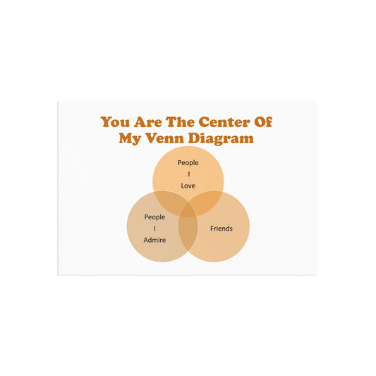 You Are The Center Of My Venn Diagram Orange Fine Art Postcards