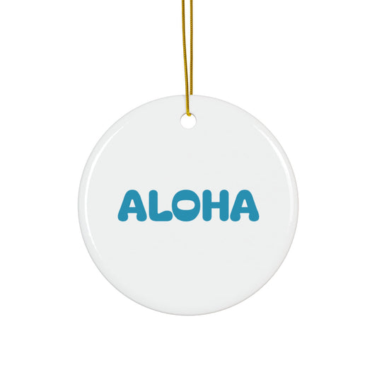 Aloha Blue Decorative Ceramic Ornaments, Double-Sided (1pc, 3pcs, 5pcs, 10pcs)