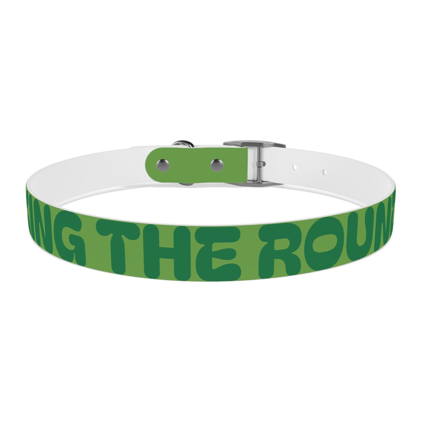 Making The Rounds Green Dog Collar