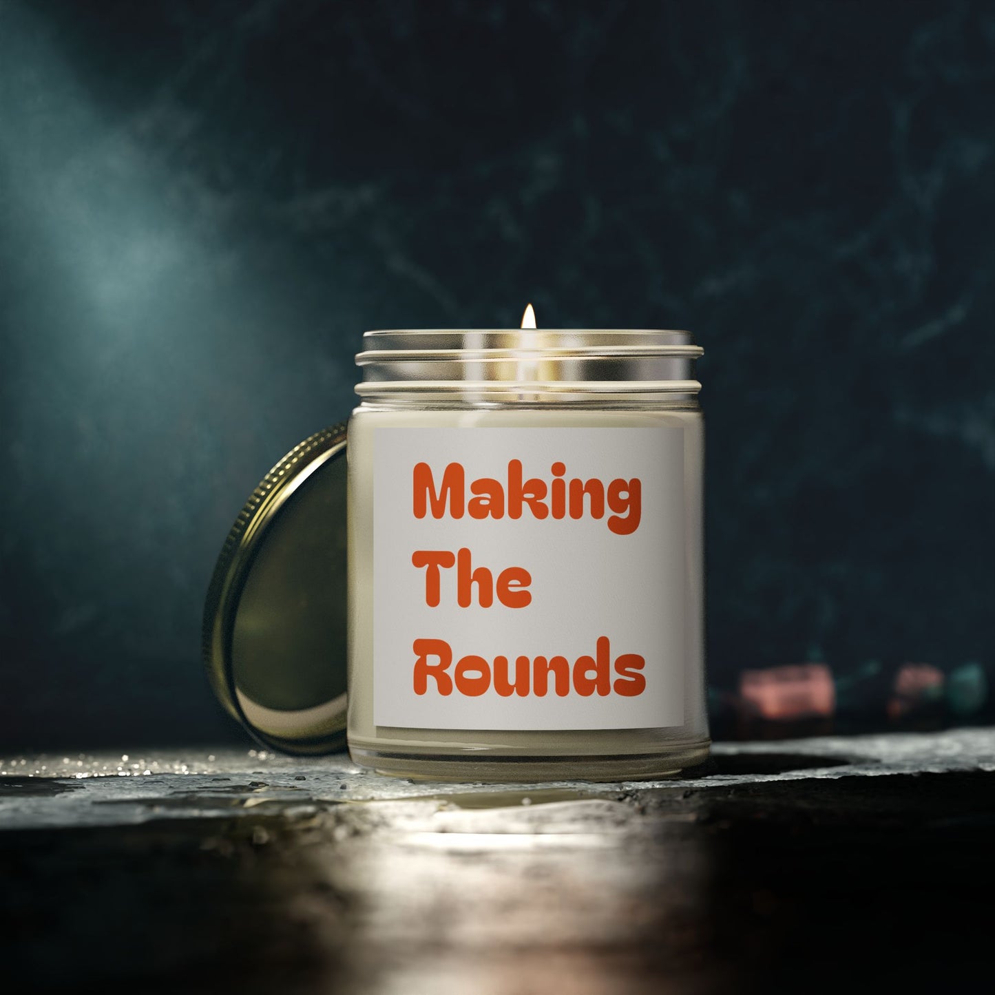 Making The Rounds Orange Scented Candles, Coconut Apricot Wax (4oz, 9oz)