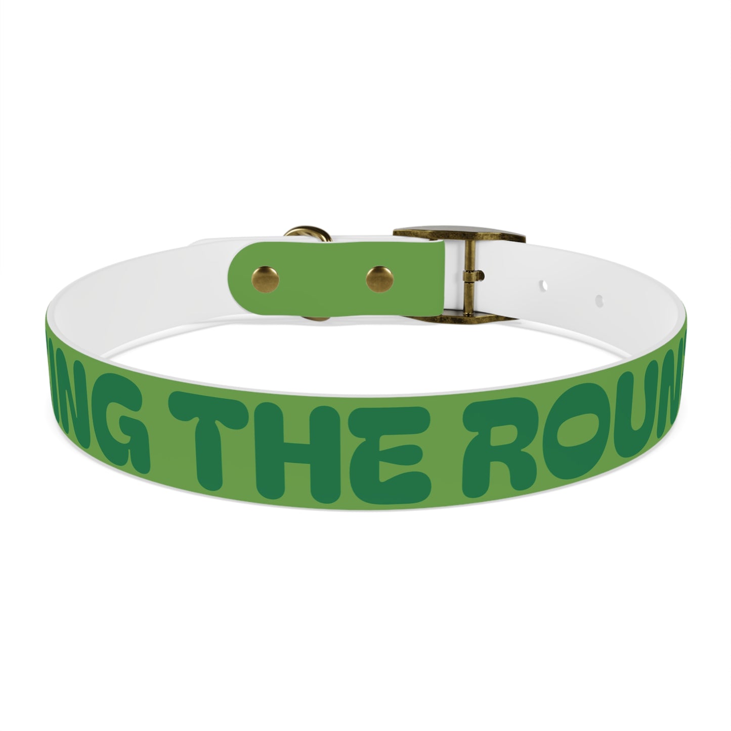 Making The Rounds Green Dog Collar