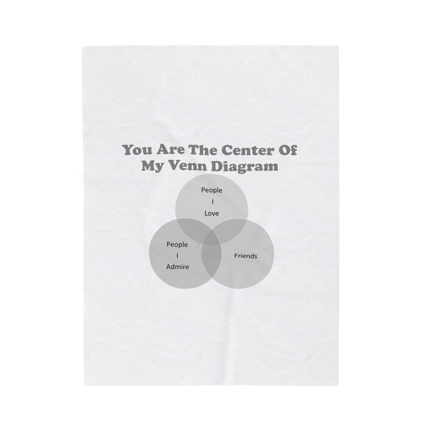 You Are The Center Of My Venn Diagram Black / Grey Velveteen Plush Blanket